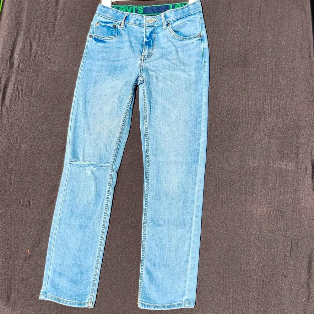 Levi's 511 Boys Size 14 Skinny Slim Fit Light Wash Blue Denim Jeans Pockets